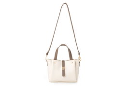 Vince Camuto Bellagio Bolso de mano 100% Piel de Polivinilo Color Crema y Visón